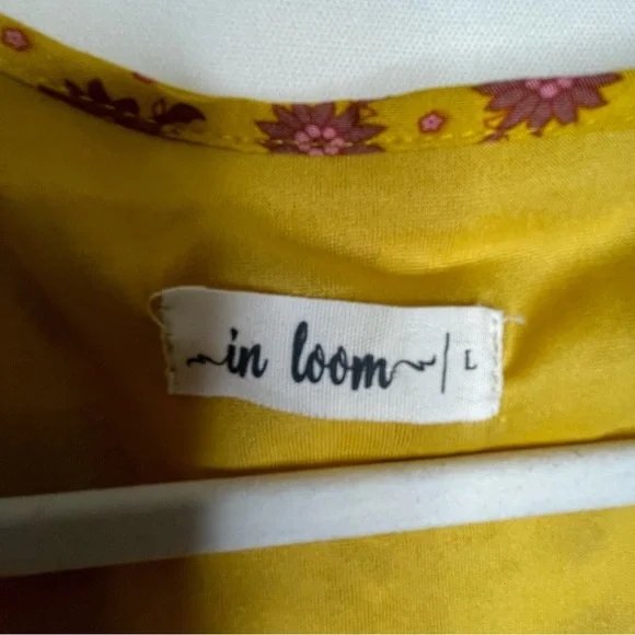 In Loom Floral Gold Yellow Purple Maxi Dress L BohoFestival SummerFairycore NWOT - Picture 13 of 15